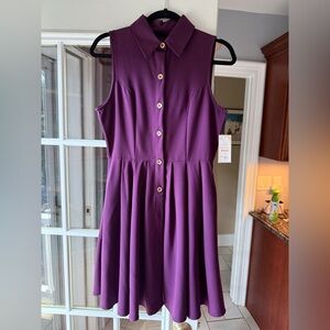 Elegant Purple Sleeveless Dress